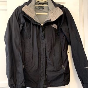 Black and Grey Women’s The North Face Ski Jacket (Medium Shell Weight)